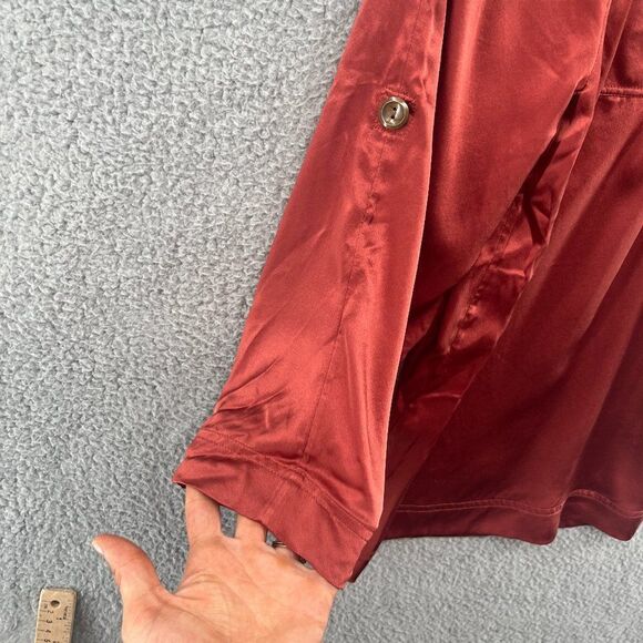 Soft Surroundings Blouse Size Small 100% Silk Rust Burnt Orange NWOT - Picture 7 of 14